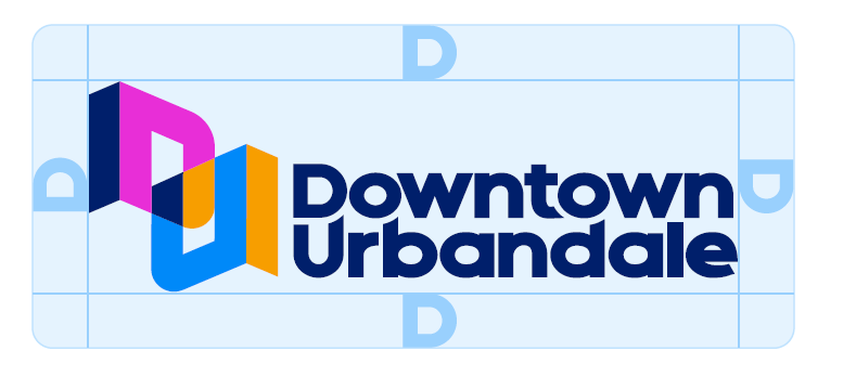 Downtown Urbandale logo with margins